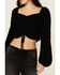 Image #3 - Idyllwind Women's Hazel Smocked Long Sleeve Cropped Blouse, Black, hi-res