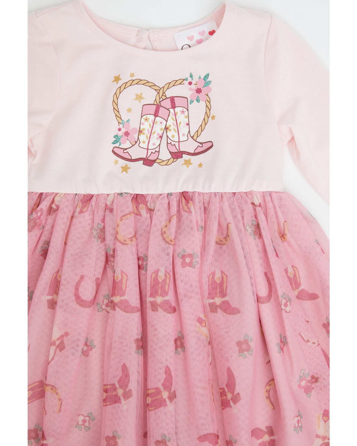 Image #2 - Sugar California Infant Girls' Cowboy Boot Long Sleeve Tutu Dress, Pink, hi-res