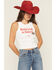 Image #1 - Girl Dangerous Women's Hootin' Cropped Graphic Tank Top, White, hi-res