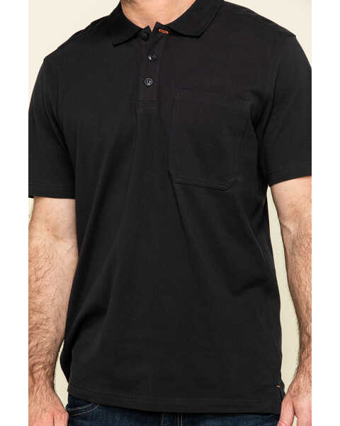 Image #4 - Hawx Men's Black Miller Pique Short Sleeve Work Polo Shirt - Big , Black, hi-res