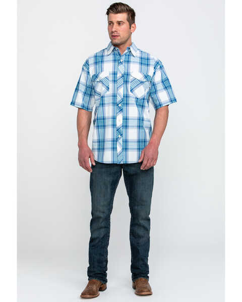 Image #6 - Resistol Men's Biscayne Large Plaid Short Sleeve Western Shirt , White, hi-res