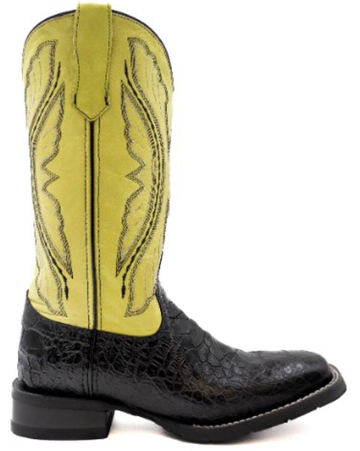 Image #2 - Ferrini Women's Kai Western Boots - Broad Square Toe, Black, hi-res