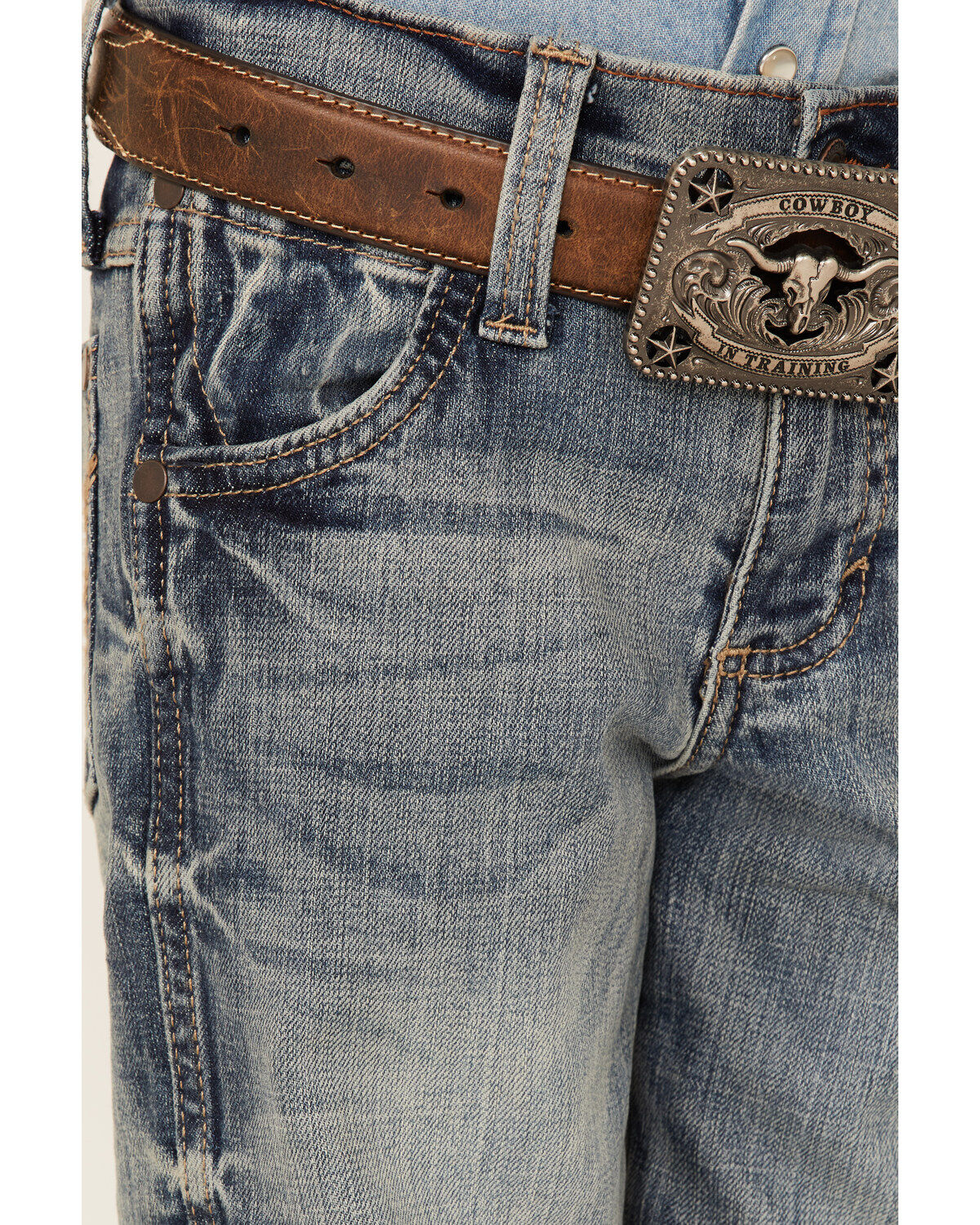 Image #2 - Wrangler Little Boys' Greeley Relaxed Bootcut Jeans, Blue, hi-res