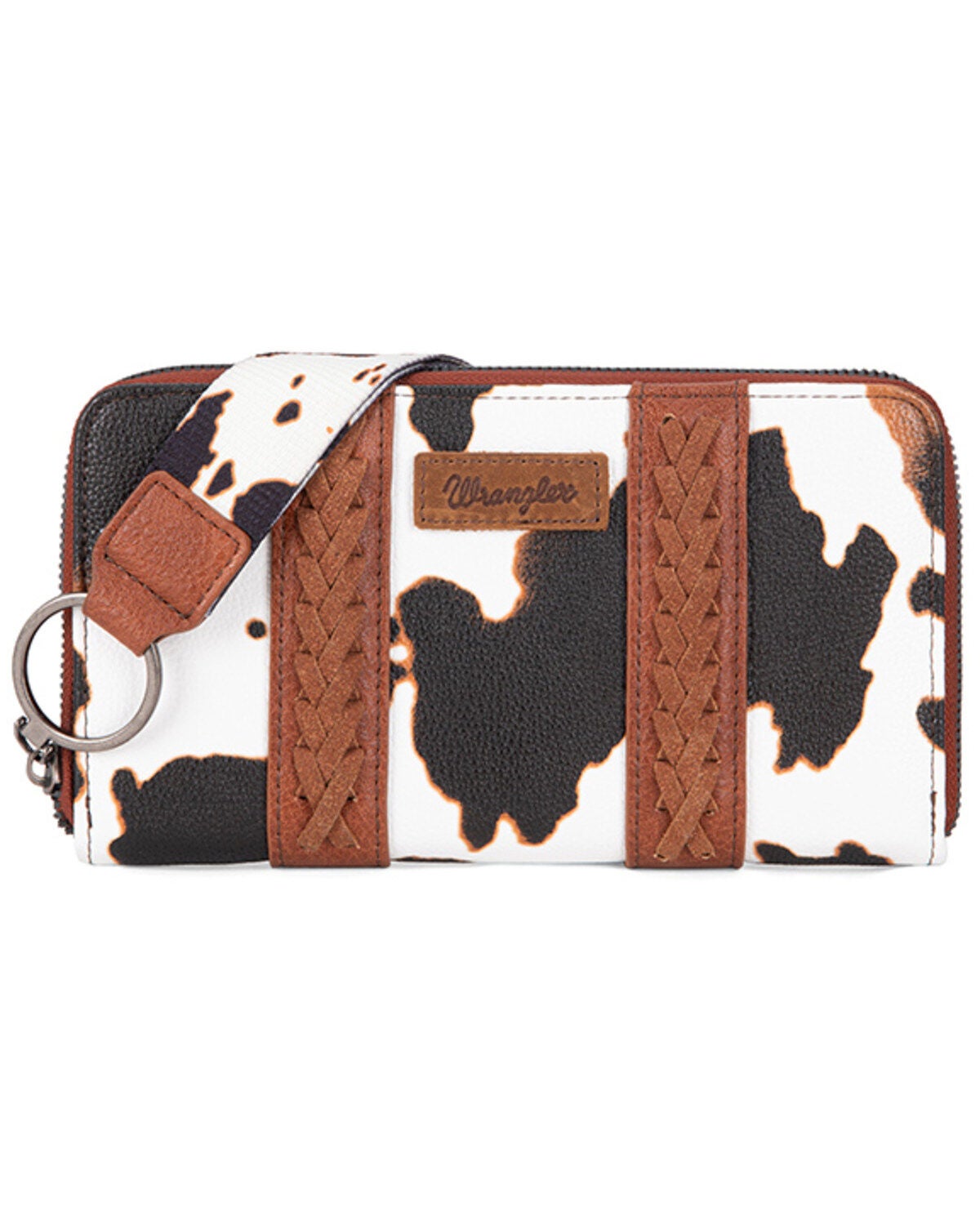 Wrangler Women's Cow Print Wallet, Brown, hi-res