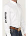 Image #3 - RANK 45® Men's Solid Performance Twill Logo Long Sleeve Button-Down Western Shirt, White, hi-res