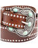 Image #3 - Shyanne Women's Brown Studded Wide Western Belt , , hi-res