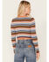 Image #4 - Beyond The Radar Women's Stripe Knit Cropped Cardigan Sweater, Lavender, hi-res