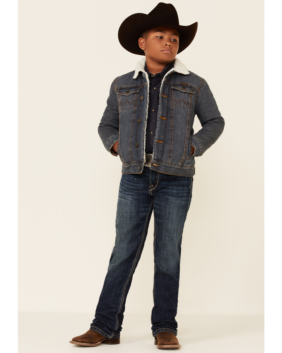 Sherpa denim jacket wrangler top