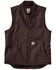 Image #2 - Carhartt Men's Dark Brown Washed Duck Insulated Rib-Collar Work Vest - Tall, , hi-res