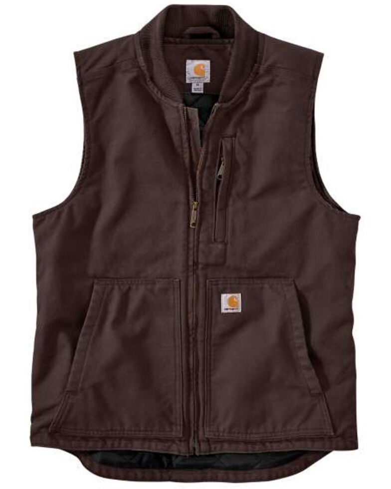 Carhartt Men's Dark Brown Washed Duck Insulated RibCollar Work Vest