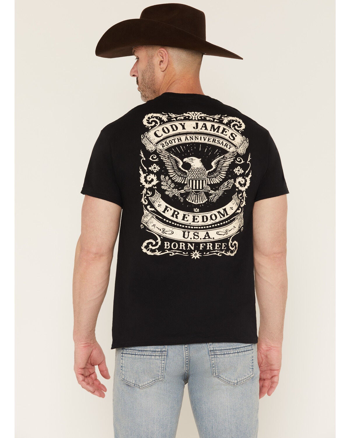 Cody James Men's Freedom 250th Anniversary Short Sleeve Graphic T-Shirt, Black, hi-res