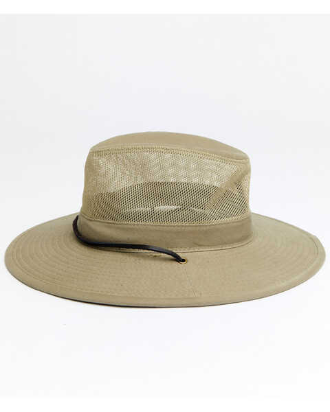 Hawx Men's Sidewall Safari Mesh Sun Work Hat , Tan, hi-res