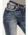 Miss Me Women's Medium Wash Mid Rise Embroidered Paisley Distressed Bootcut Jeans, Blue, hi-res