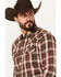 Image #2 - Cody James Men's Traverse Plaid Print Long Sleeve Snap Western Shirt - Big, Brown, hi-res