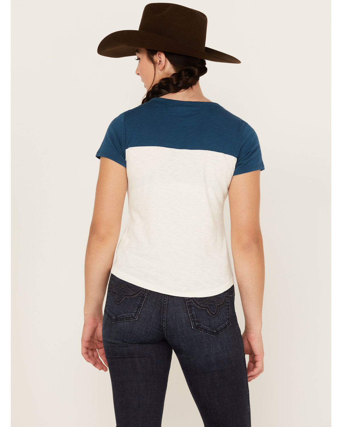 Image #4 - RANK 45® Women's Horse Rider Graphic Raglan Tee, Navy, hi-res