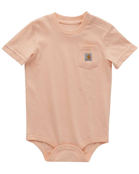Carhartt Infant Boys' Short Sleeve Pocket Onesie , Peach, hi-res