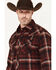 Image #2 - Wrangler Retro Men's Plaid Print Long Sleeve Snap Flannel Shirt, Burgundy, hi-res