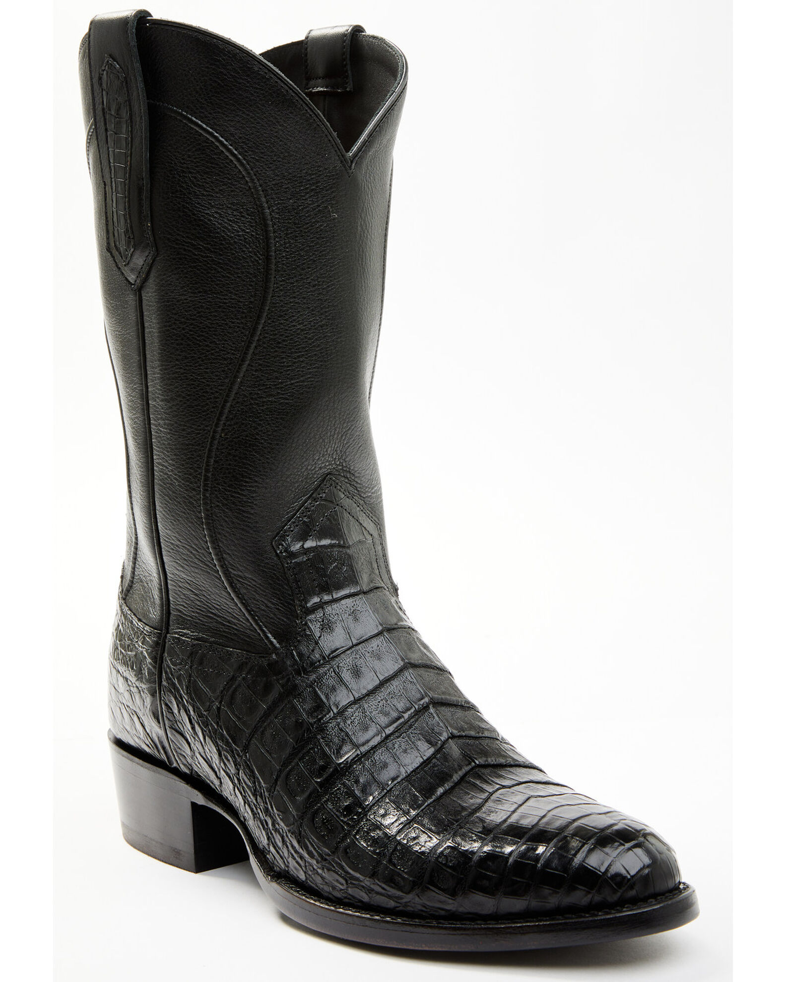 Image #1 - Cody James Black 1978® Men's Chapman Exotic Caiman Belly Western Boots - Round Toe, Black, hi-res