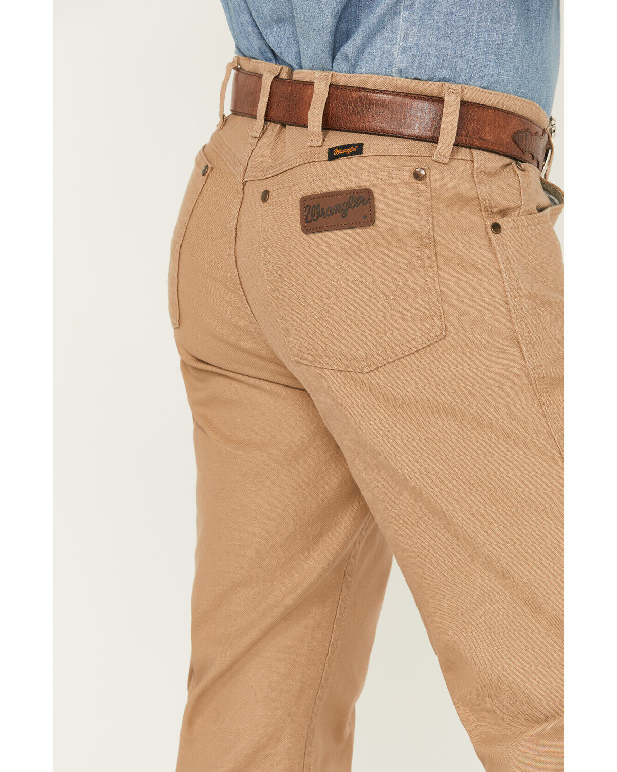 Image #4 - Wrangler Men's 47MWZ Tough Comfort Regular Fit Stretch Canvas Pants - Tall, Wheat, hi-res