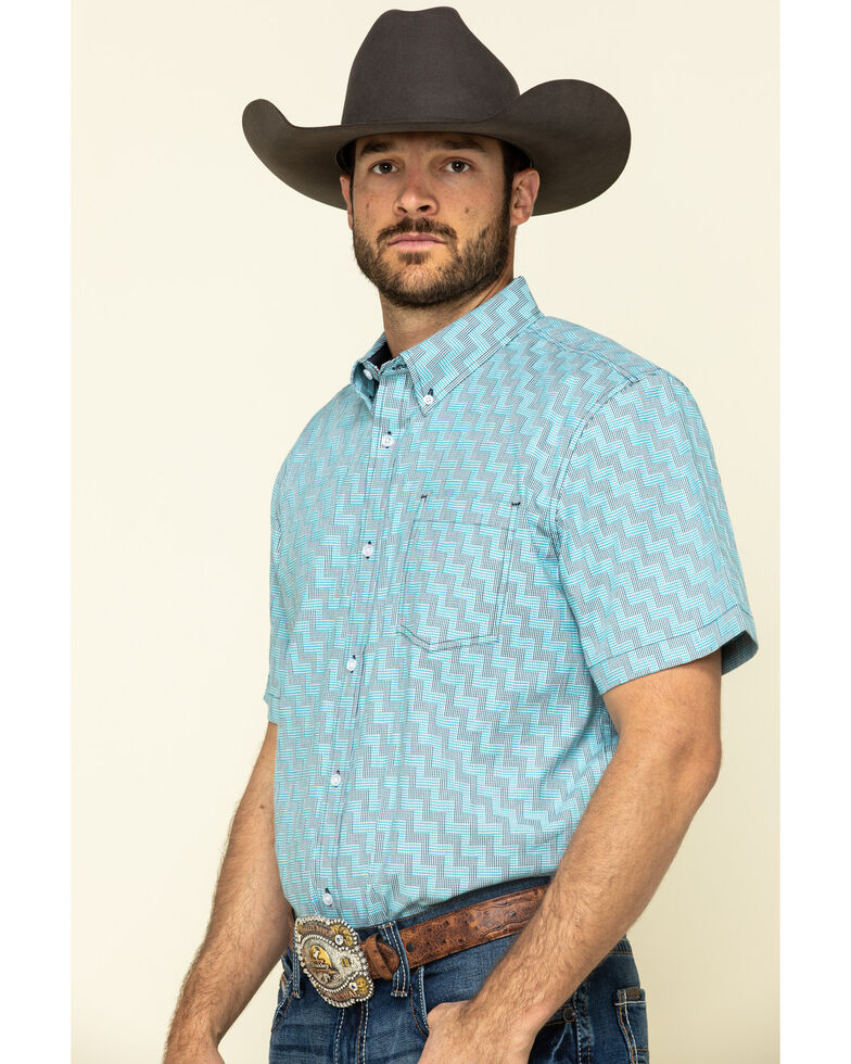 Cody James Core Men's Rodeo Clown Geo Print Short Sleeve Western Shirt ...