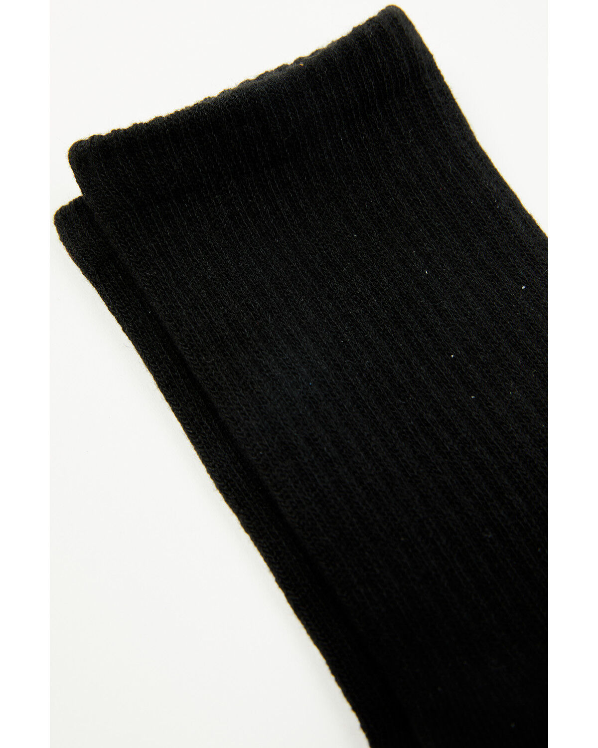 Image #2 - Boot Barn Basic 3-Pack Crew Socks, Black, hi-res