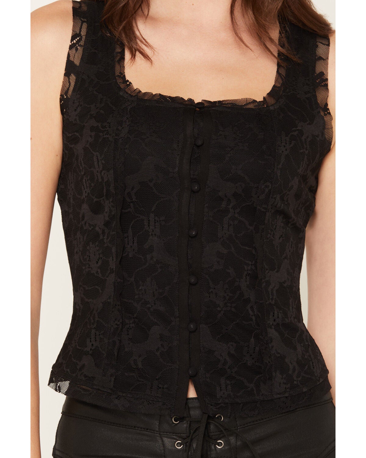Image #3 - Idyllwind Women's Button-Front Seamed Top, Black, hi-res