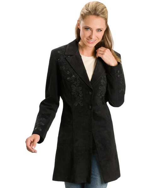 Scully Women's Embroidered Coat, Black, hi-res