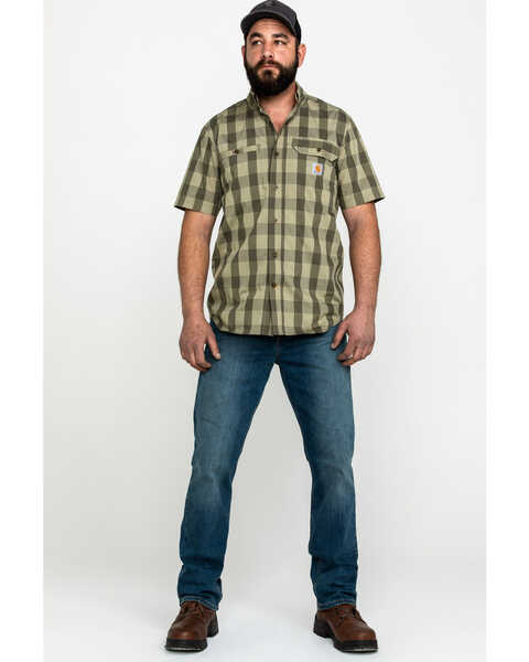 Image #6 - Carhartt Men's Rugged Flex Rigby Short Sleeve Plaid Print Work Shirt , , hi-res