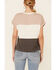 Wishlist Women's Wide Stripe Colorblock Dolman Short Sleeve Top , Taupe, hi-res