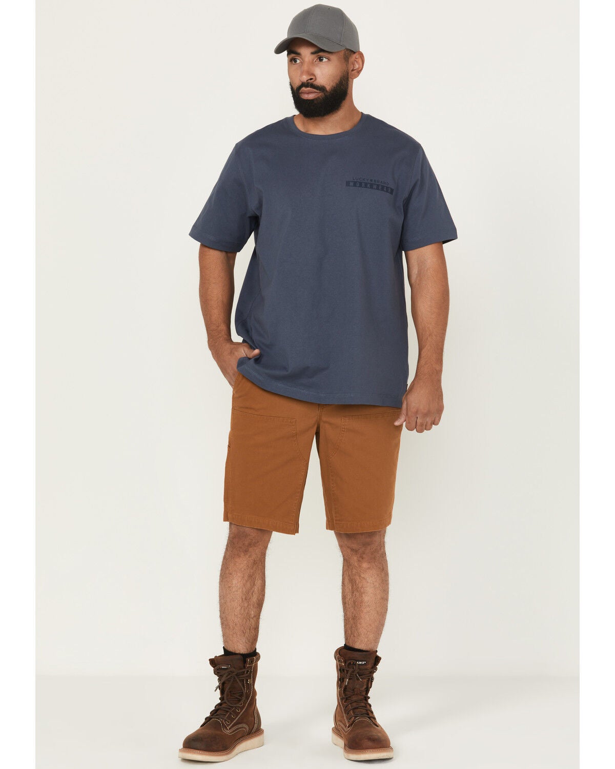 Lucky Brand Workwear Men's Double Front Panel Shorts, Brown, hi-res