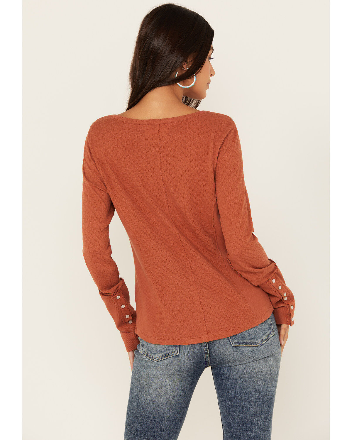 Image #4 - Idyllwind Women's Pearl Knit Henley Shirt, Pecan, hi-res