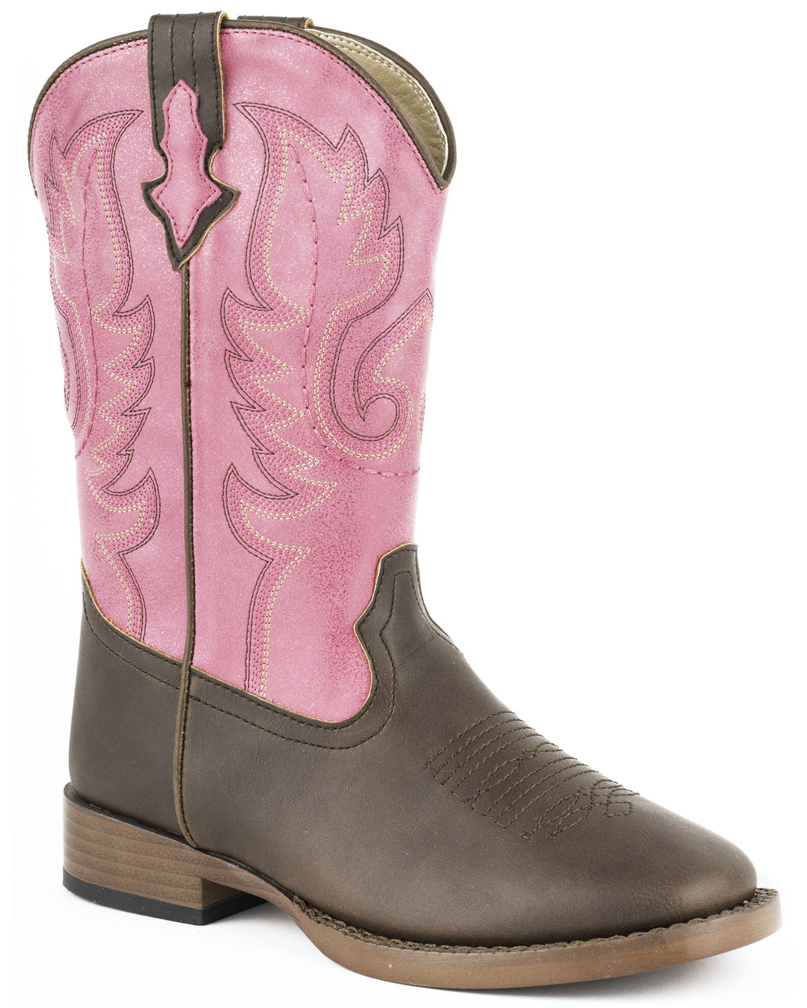 Image #1 - Roper Kid's Texsis Western Boots, Brown, hi-res