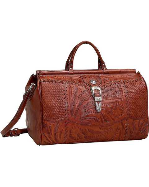 American West Antique Tan Leather Duffel Bag, Antique Tan, hi-res