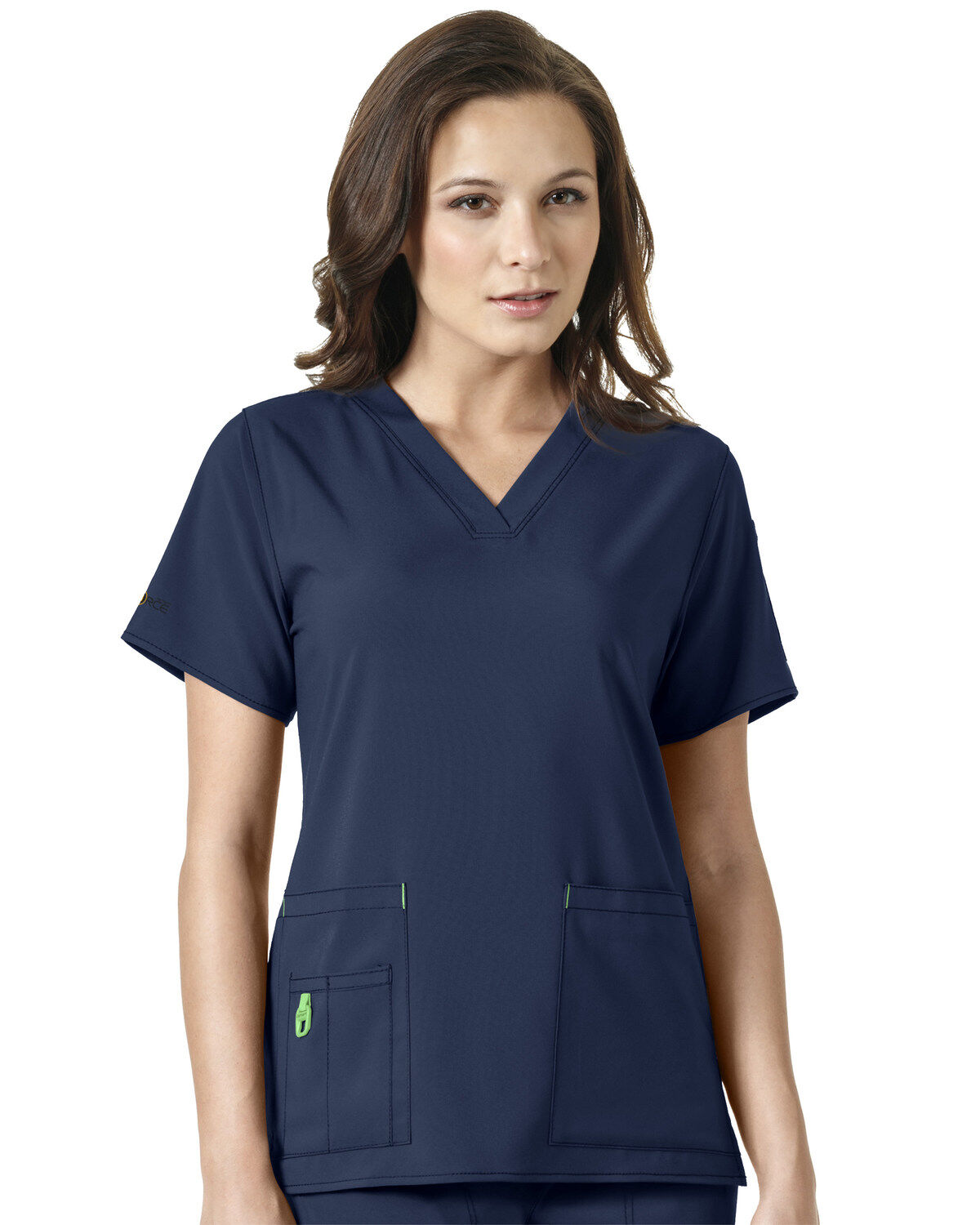 Image #1 - Carhartt Women's Cross Flex V-Neck Scrub Top, Navy, hi-res