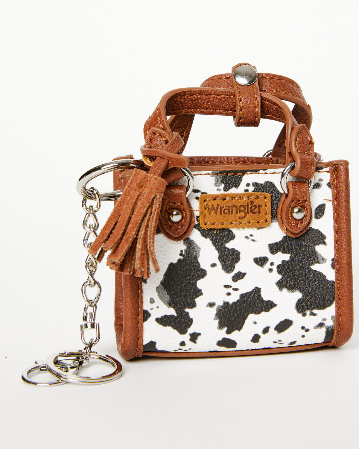 Product Name:  Wrangler X Boot Barn Cow Print Mini Handbag Charm