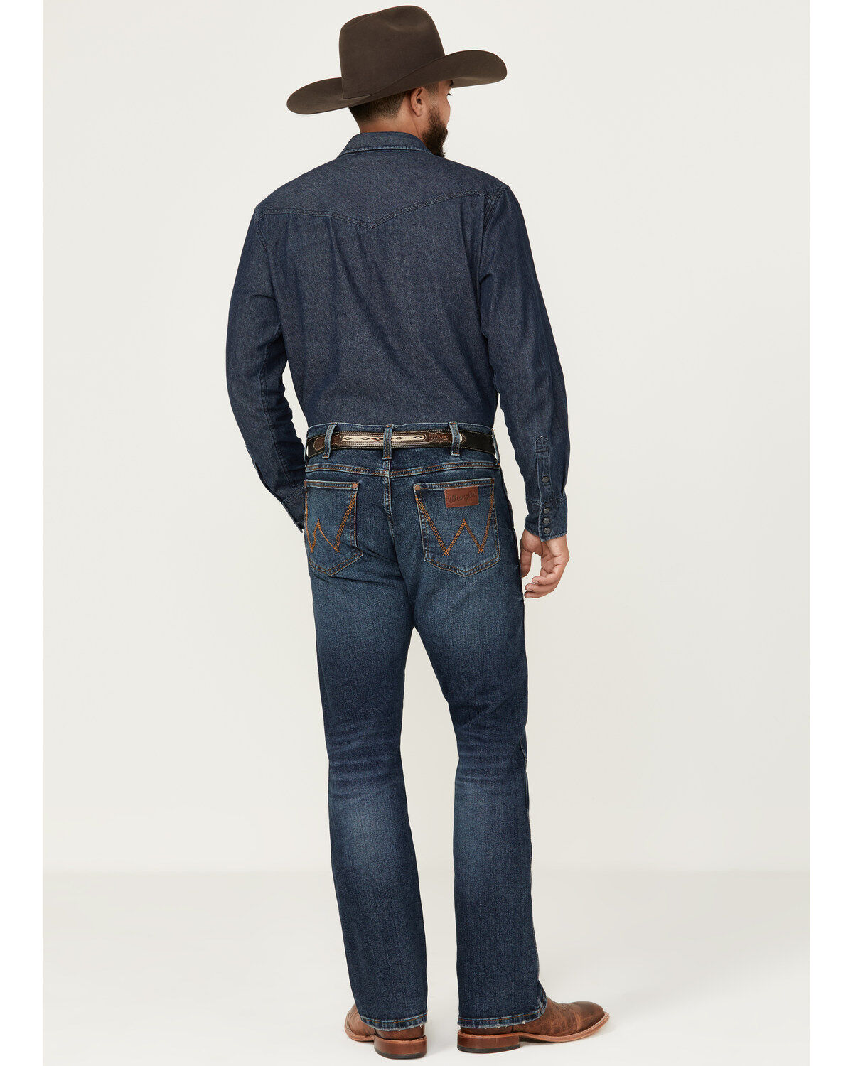 Image #3 - Wrangler Retro Men's Elwick Dark Wash Slim Bootcut Stretch Denim Jeans, Dark Wash, hi-res