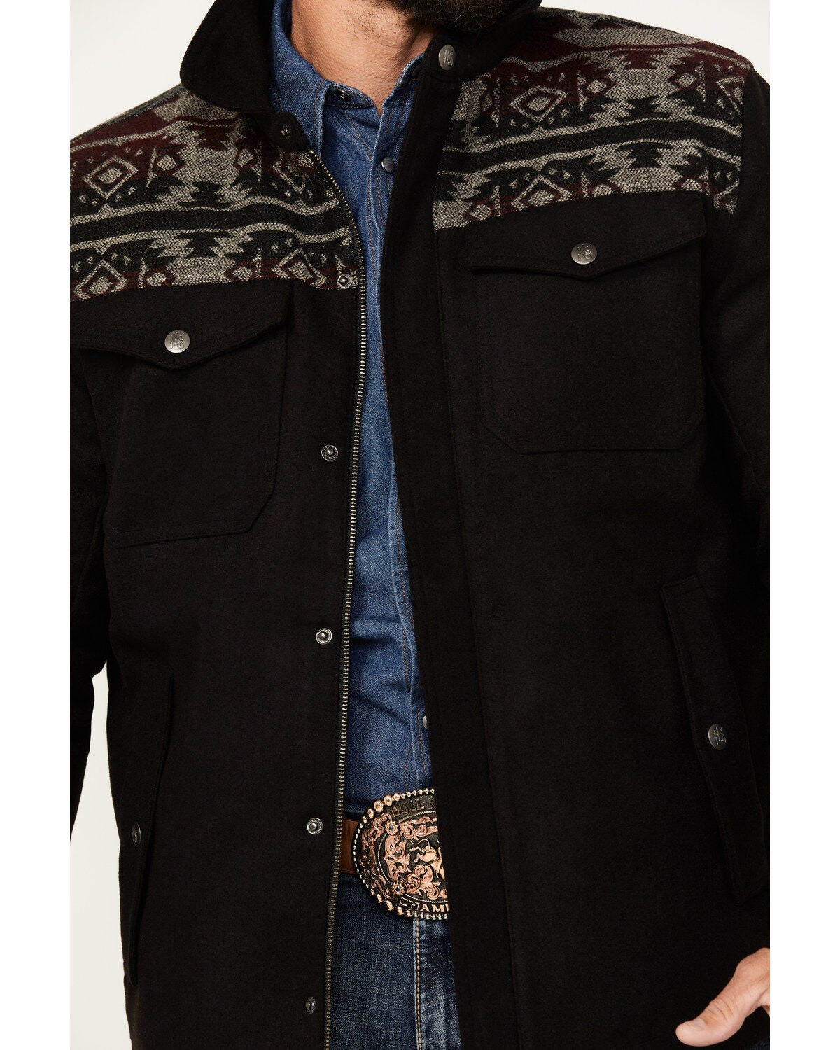Image #3 - Moonshine Spirit&reg; Men's Southwestern Print Snap Trucker Jacket, , hi-res