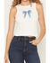 Image #3 - Originality Women's Bandana Bow Tank, White, hi-res
