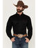 Ariat Men's Solid Twill Long Sleeve Western Woven Shirt, Black, hi-res