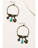 Image #2 - Shyanne Women's Mystic Skies Feather Hoop Charm Earrings, Rust Copper, hi-res