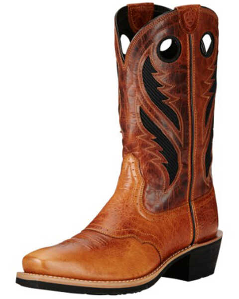 Ariat Men's Heritage Roughstock Western Boots, Tan, hi-res
