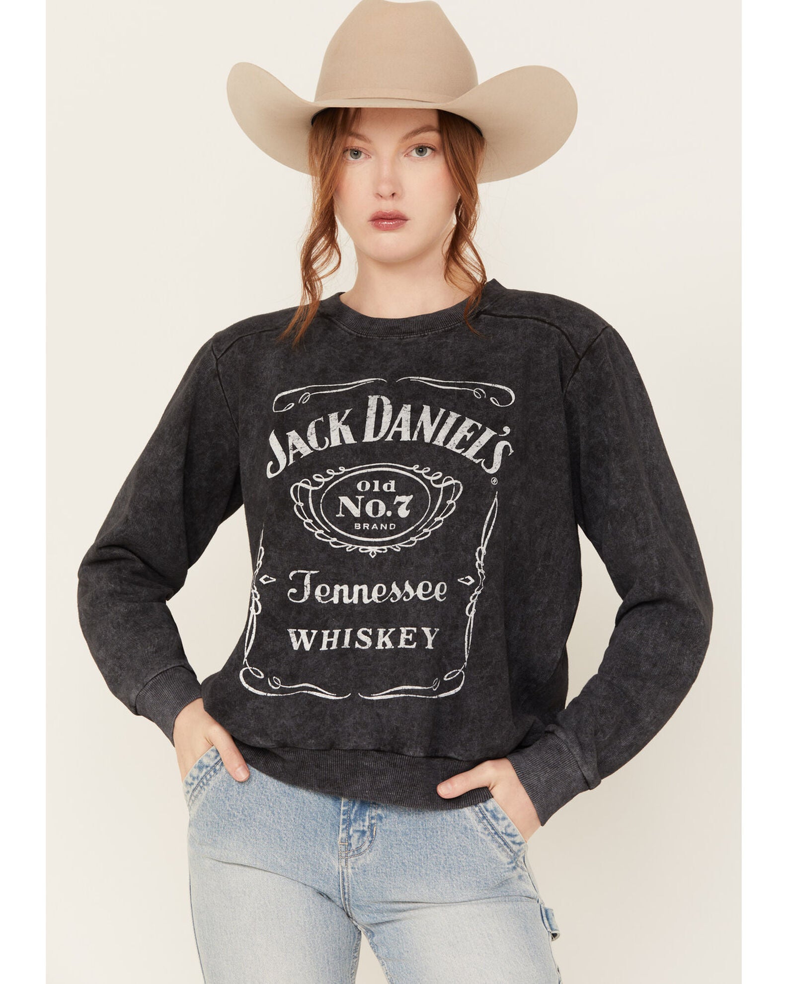 Changes Women's Jack Daniels Mineral Wash Crewneck Sweatshirt | Boot Barn