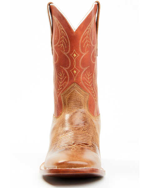 Image #4 - Cody James Men's Upper Two-Tone Leather Western Boots - Broad Square Toe , Orange, hi-res