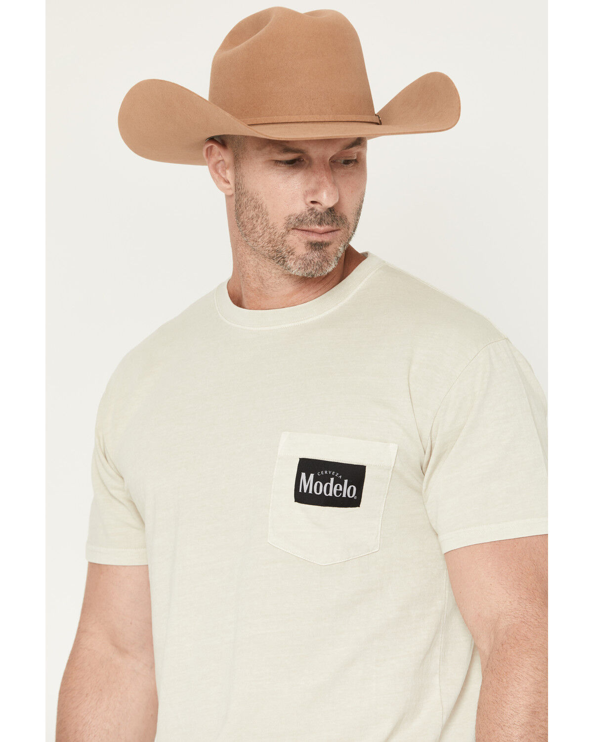 Image #3 - Modelo Men's Logo Short Sleeve Graphic T-Shirt, Natural, hi-res