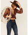 Image #4 - Saints & Hearts Women's Tie Front Lace Ruffle Crop Top, Rust Copper, hi-res