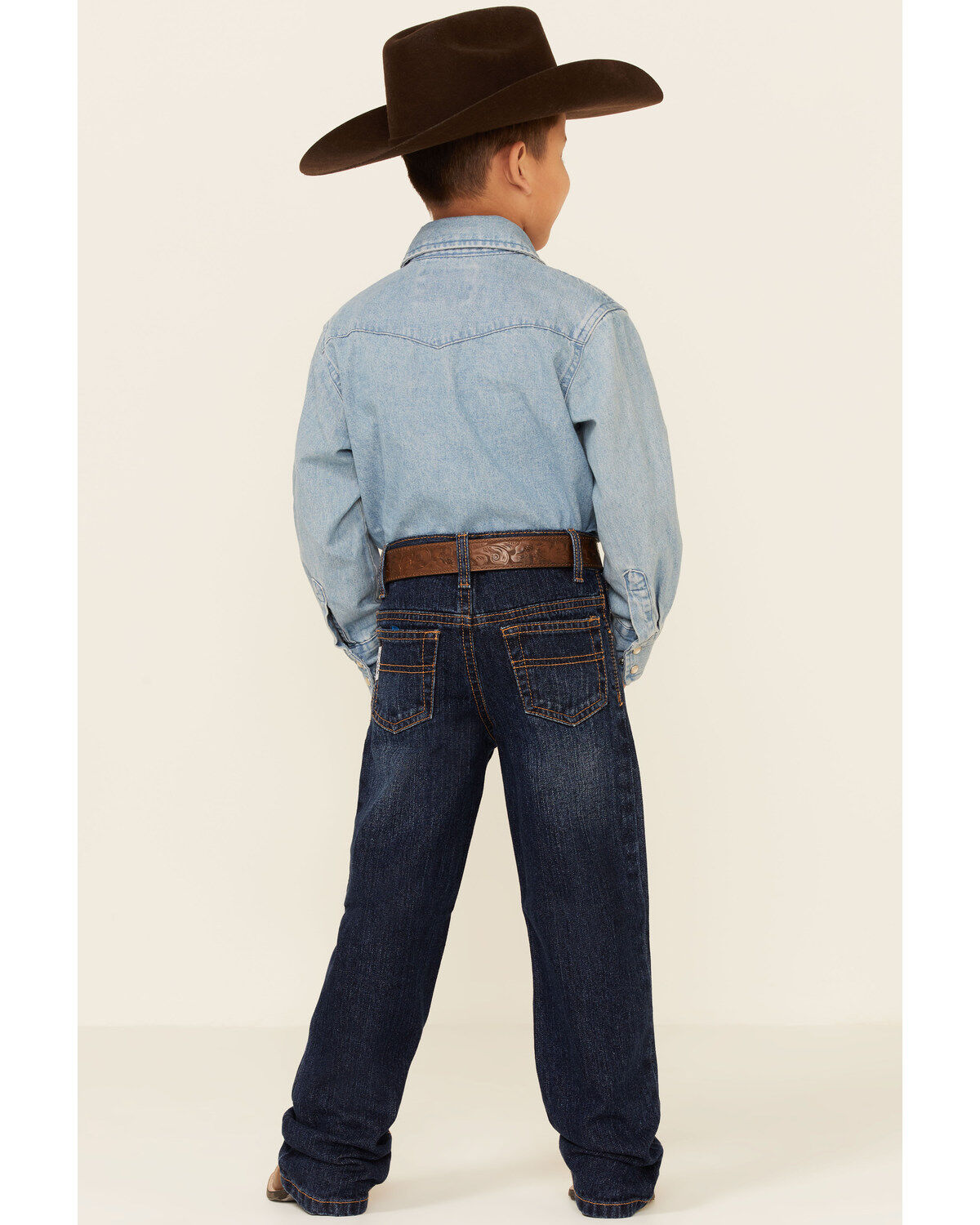 Image #2 - Cinch Boys' White Label Demin Straight Leg Jeans - 4-7, Denim, hi-res