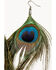 Image #2 - Shyanne Women's Enchanted Forest Peacock Feather Earrings, Pewter, hi-res