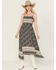 Image #1 - Wild Moss Women's Border Print Smocked Front Midi Dress, Blue, hi-res