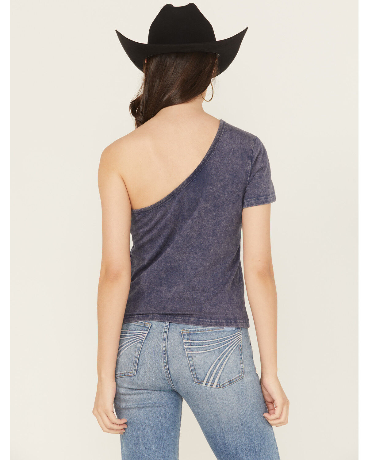 Image #4 - Youth in Revolt Women's One Shoulder Graphic Tee, Blue, hi-res