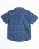 Image #3 - Cody James Toddler Boys' Meadowlark Floral Print Short Sleeve Snap Western Shirt, Navy, hi-res